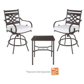 Hampton Bay Middletown 3 Piece Motion High Patio Dining Set with Cushion Insert (Slipcovers Sold Separately) D11200 3PC B