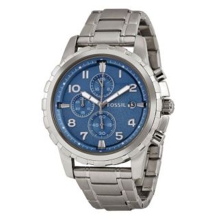 Fossil Mens Dean FS5023 Silvertone Quartz Watch   16993501