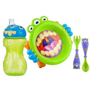 Nuby 3pc Monster Baby Feeding Set   11oz Super Spout Gripper Cup
