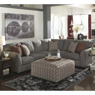 Signature Design by Ashley Furniture Doralin 3 Piece Sectional in Steel   8680008 49 66 SET