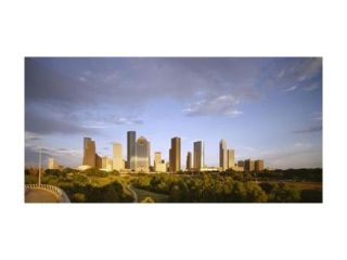 Skyscrapers against cloudy sky, Houston, Texas, USA Poster Print by Panoramic Images (36 x 12)