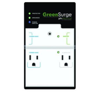 360 Electrical 4 Outlet Surge Protector   Green 36070
