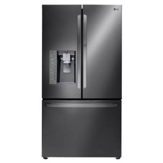 LG Electronics 22.7 cu. ft. 4 Door French Door Refrigerator in Black Stainless Steel, Counter Depth LMXC23746D