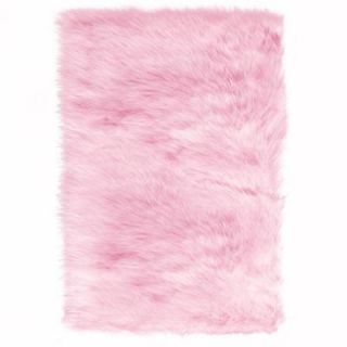 Home Decorators Collection Faux Sheepskin Pink 4 ft. x 6 ft. Area Rug 5248220140