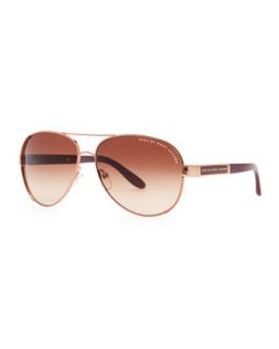 MARC by Marc Jacobs Rose Golden Aviator Sunglasses, Red