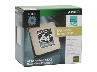 AMD Athlon 64 X2 4000+ Brisbane Dual Core 2.1 GHz Socket AM2 65W ADO4000DDBOX Processor