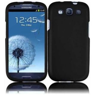 Insten For Samsung Galaxy S III S3 i9300/ i747/ L710/T999/i535 Rubberized Case Black