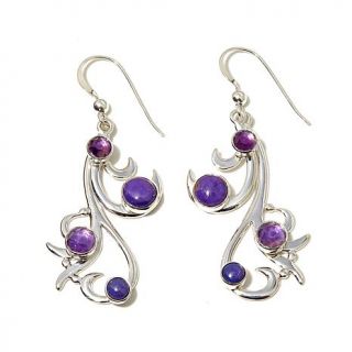 Jay King Purple Turquoise and Amethyst Scroll Drop Earrings   7696470