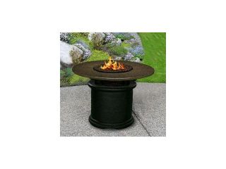 California Outdoor Concepts 2020 BK PG1 SEA 54 Del Mar Dining Height Fire Pit Black Diamond White Glass Sea Green   54 in.