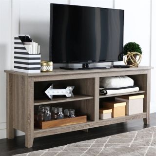 Walker Edison 58" Essential Wood TV Stand in Driftwood   W58CSPAG