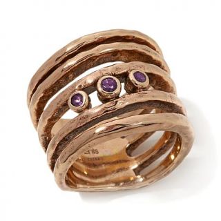 elements by NEST .32ct Amethyst Bronze Multi Row Band Ring   7702714