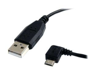 StarTech UUSBHAUB3LA 3 ft. Black USB A to Left Angle Micro USB B Cable