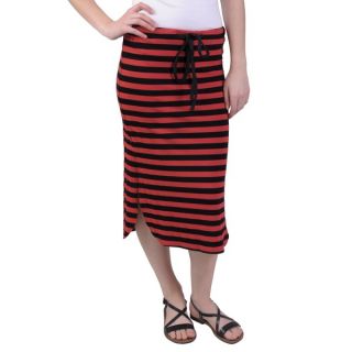 Journee Collection Juniors Drawstring Waist Long Striped Skirt