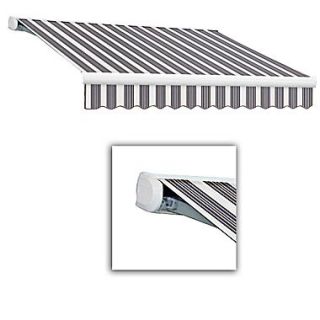 Awntech Key West Full Cassette Manual Retractable Awning, 12 x 10, Navy/Gray/White