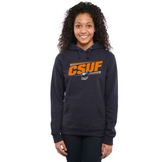 Cal State Fullerton Titans Womens Navy Double Bar Pullover Hoodie