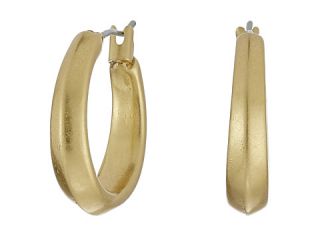 LAUREN Ralph Lauren Modern Leaves Small Gold Hoop Earrings Gold