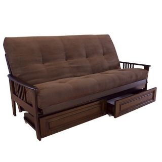 Christopher Knight Home Capri Espresso Futon with Drawers   Suede Full