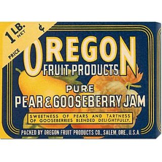 Global Gallery Pure Pear & Gooseberry Jam by Retrolabel Vintage Advertisement on Wrapped Canvas