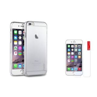 Insten For Apple iPhone 6 6S 4.7" Clear Hard Cover Case + Ultra Clear Screen Protector