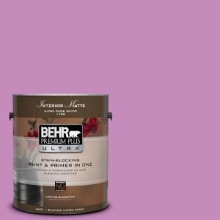 BEHR Premium Plus Ultra 1 gal. #P110 4 Rock Star Pink Matte Interior Paint 175401