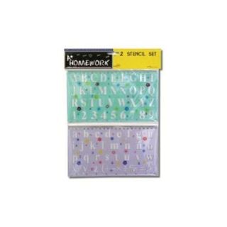 Stencil Set   2 Pack Alphabet and Numbers (Pack of 48)