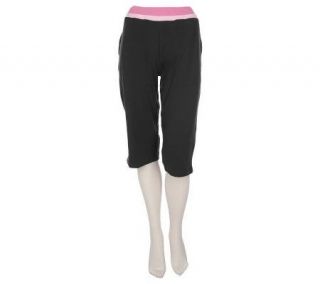 Sport Savvy Stretch Knit Pedal Pushers with Bi Color Waist —