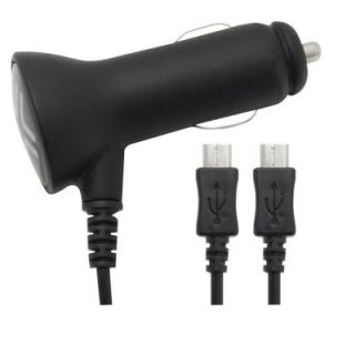 Lenmar 2 Amp 4 ft. Coil Cable Dual Micro USB Car Charger CAD20MM2
