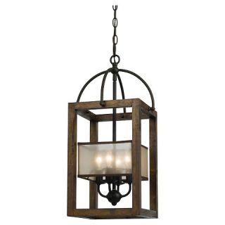 Cal Lighting Mission wood and Metal 4 light Chandelier