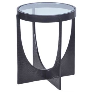 Horizon U shaped Hammered Dark Bronze Side Table