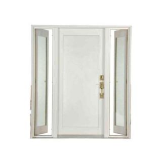 Ashworth Pro Series White Full Lite Wood Prehung Front Door with Venting Sidelites PE1WL