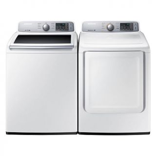 Samsung 4.5 Cubic Foot Top Load Washer and 7.4 Cubic Foot Dryer Combo   White   8026613