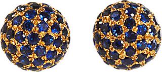 Shamballa Jewels Pave Sapphire Ball Stud Earrings