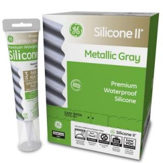 GE Silicone II 2.8 oz. Metallic Gray Metal Caulk GE285