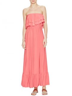 Strapless Ruffle Maxi Dress by T Bags Los Angeles