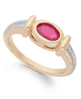 Victoria Townsend Ruby Cable Ring in 18k Gold over Sterling Silver (1