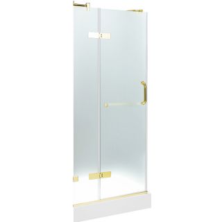 VIGO 79 1/4 in H x 36 1/8 in W x 36 1/8 in L Frameless Showers Polished Brass Square 3 Piece Corner Shower Kit