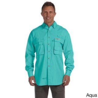 Hook & Tackle Men's 'Gulf Stream' Long Sleeve Fishing Shirt M,AQUA