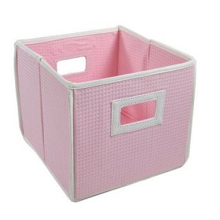 Badger Basket Textured Fabric Cube   Pink