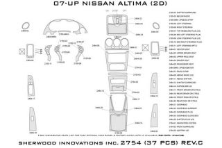 2007 2012 Nissan Altima Wood Dash Kits   Sherwood Innovations 2754 R   Sherwood Innovations Dash Kits
