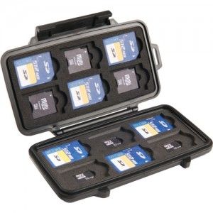 Pelican 0915 Case, 4.20" x 2.30" x 0.56" Memory Card Case   Black
