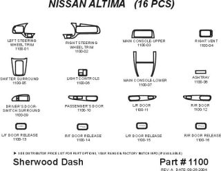 1998 2001 Nissan Altima Wood Dash Kits   Sherwood Innovations 1100 N50   Sherwood Innovations Dash Kits