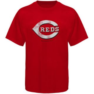 Cincinnati Reds Youth Distressed Logo T Shirt   Red