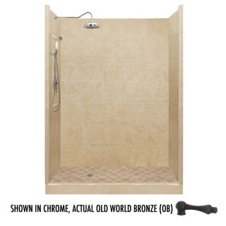 American Bath Factory 86 in H x 36 in W x 60 in L Premium Medium Sistine Stone Alcove Shower Kit